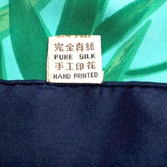 NWOT Silk Triangle Brand Scarf Panda Print Hand Rolled and Printed 29” Square - Picture 9 of 9